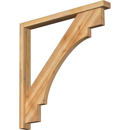 Ekena Millwork Merced Block Rough Sawn Bracket w/ Offset Brace, Western Red Cedar, 4"W x 40"D x 40"H BKT0402X40X40MRC05RWR
